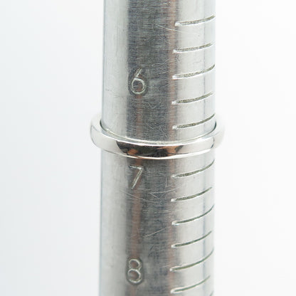 925 Sterling Silver Baguette-Cut Red C Z Ring Size 6.75