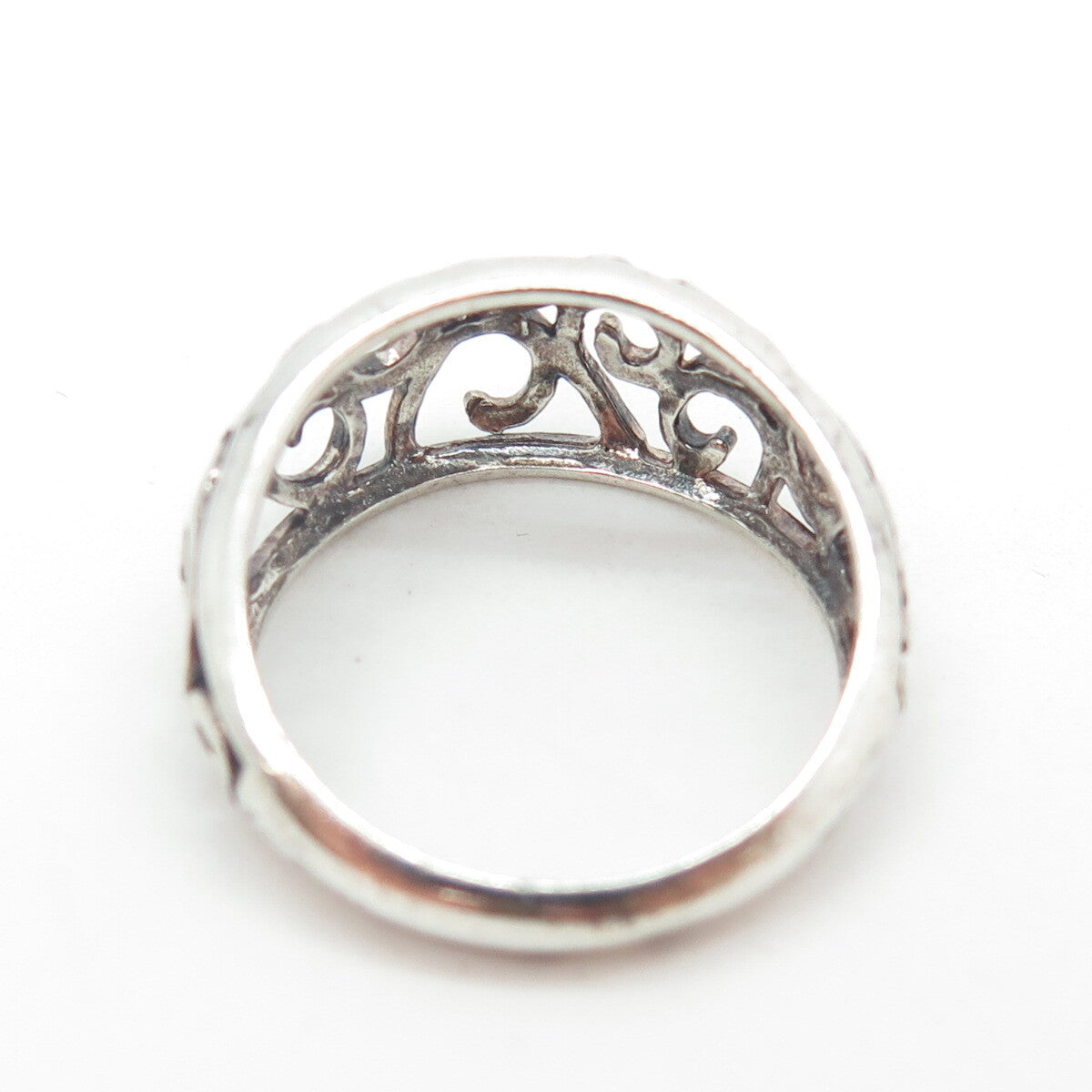 925 Sterling Silver Vintage Swirl Ring Size 7.5
