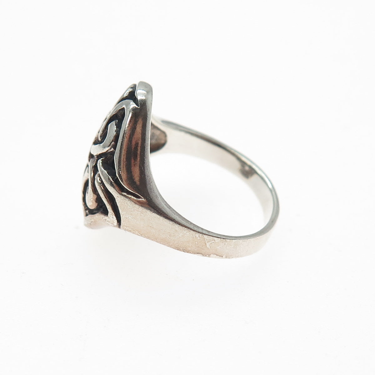 925 Sterling Silver Vintage Real Celtic Knot Oxidized Ring Size 8