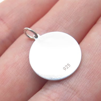 925 Sterling Silver Blue Enamel Scorpio Zodiac Sign Minimalist Charm Pendant