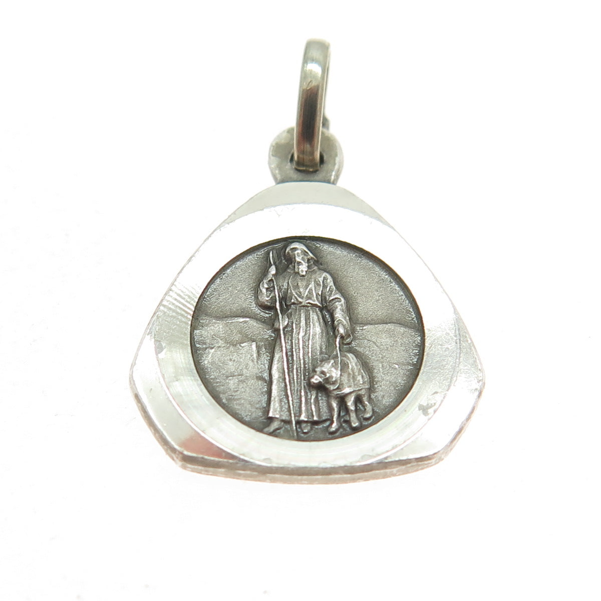 800 Silver Vintage Italy Saint Romedius Minimalist Charm Pendant