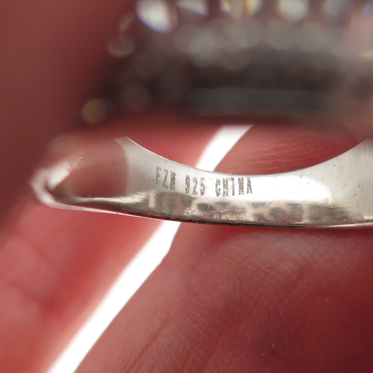 925 Sterling Silver Round & Tapered Baguette-Cut C Z Sparkle Ring Size 9.25