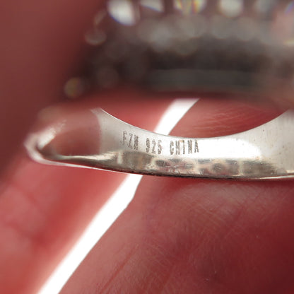 925 Sterling Silver Round & Tapered Baguette-Cut C Z Sparkle Ring Size 9.25