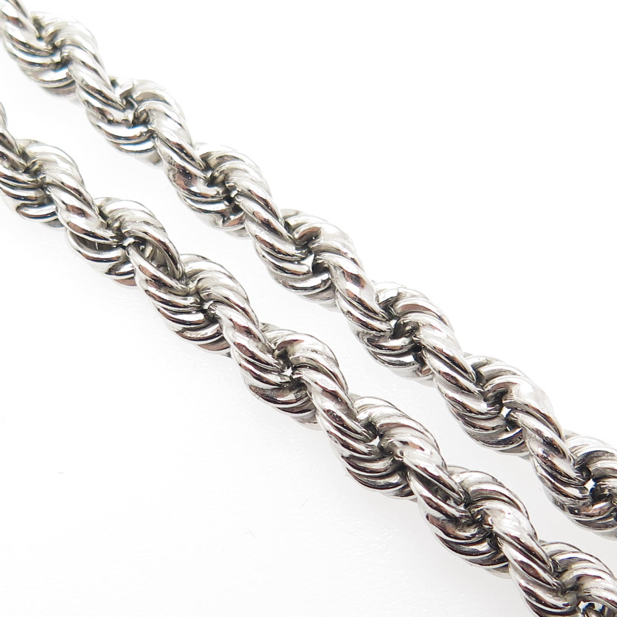 925 Sterling Silver Twisted Rope Chain Necklace 18"