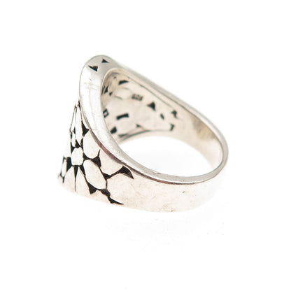 925 Sterling Silver Vintage Modernist Oxidized Ring Size 7