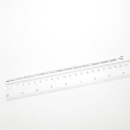 925 Sterling Silver Vintage Italy Figaro Link Bracelet 8"