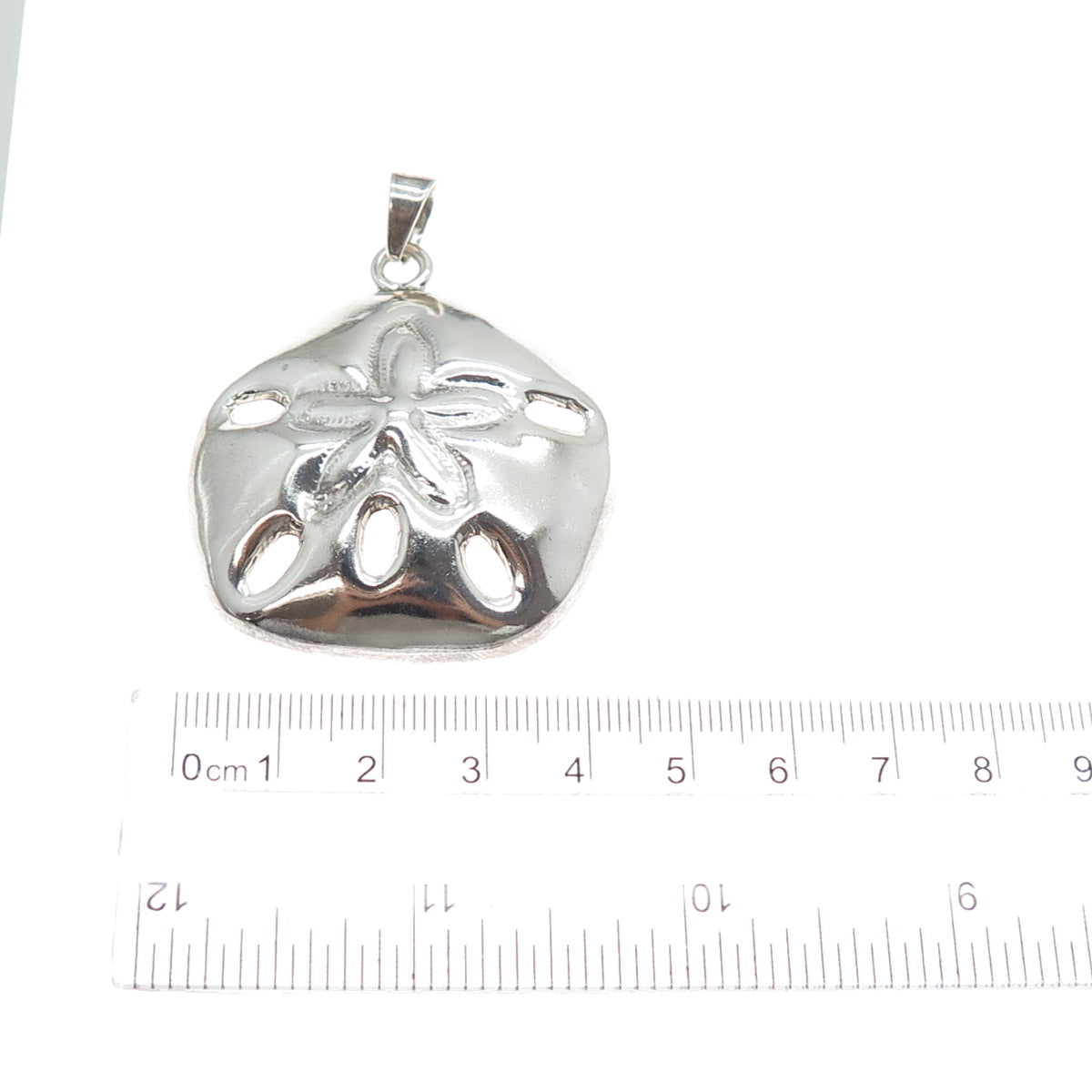925 Sterling Silver Vintage Sand Dollar Pendant