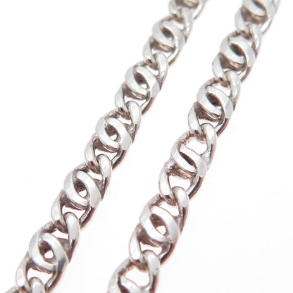 925 Sterling Silver Vintage Italy Celtic Anchor Chain Necklace 20"