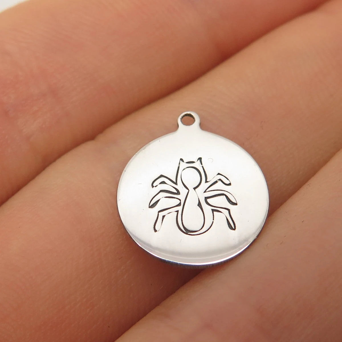 925 Sterling Silver USA Two In Town Spider Charm Pendant