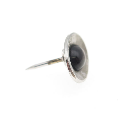 JML Diplomat 925 Sterling Silver Vintage Real Abalone Shell Tie Tack / Lapel Pin