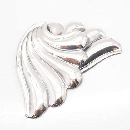 925 Sterling Silver Vintage Mexico Ribbed Pin Brooch