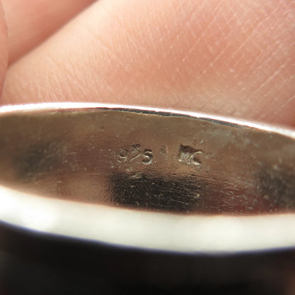 925 Sterling Silver Vintage Greek Maze Band Ring Size 8