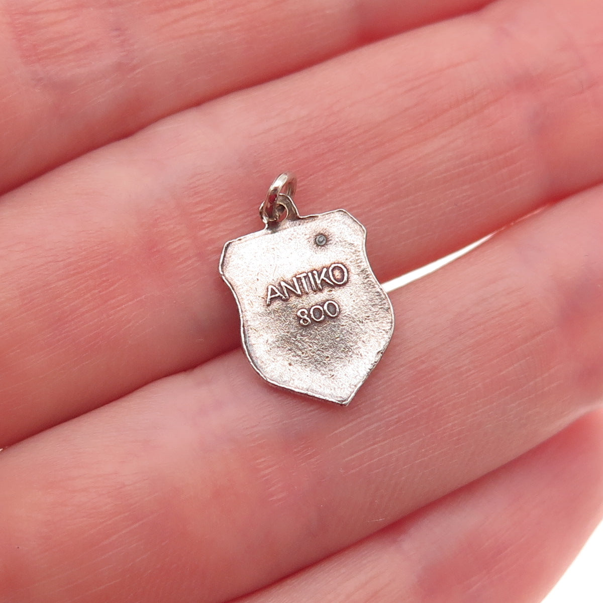 Antiko 800 Silver Vintage Enamel Rheydt Mini Charm Pendant