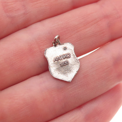 Antiko 800 Silver Vintage Enamel Rheydt Mini Charm Pendant