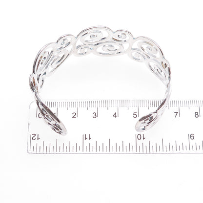 ROSS SIMONS 925 Sterling Silver Vintage Modernist Swirl Adjustable Bracelet 7"