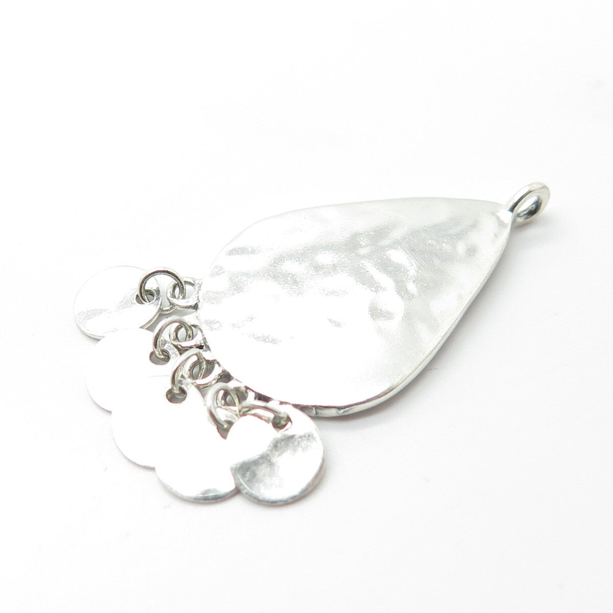 925 Sterling Silver Vintage Hammered Finish Ethnic Pendant