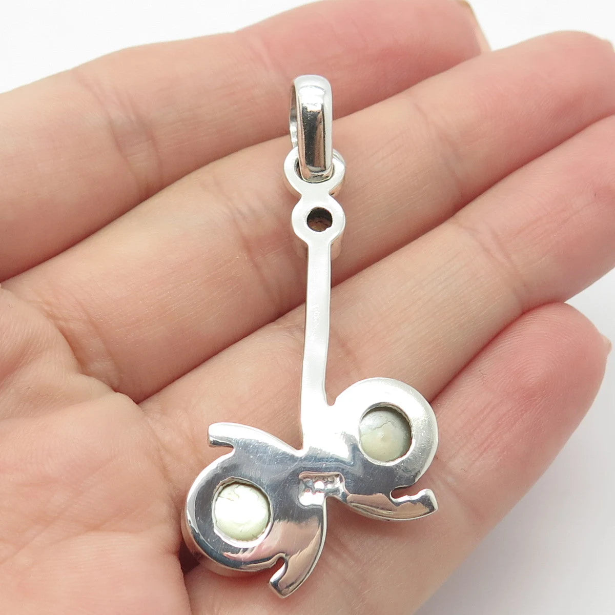 925 Sterling Silver Vintage Real Pearl & Peridot Gemstone Pendant