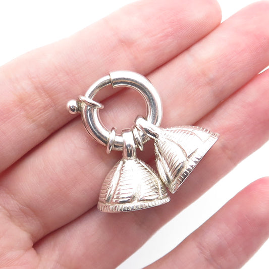 925 Sterling Silver Vintage Bracelet / Necklace Two Ends Spring Ring Lock Clasp