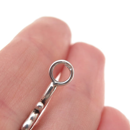 925 Sterling Silver Vintage XOXO Hugs & Kisses Oxidized Charm Pendant