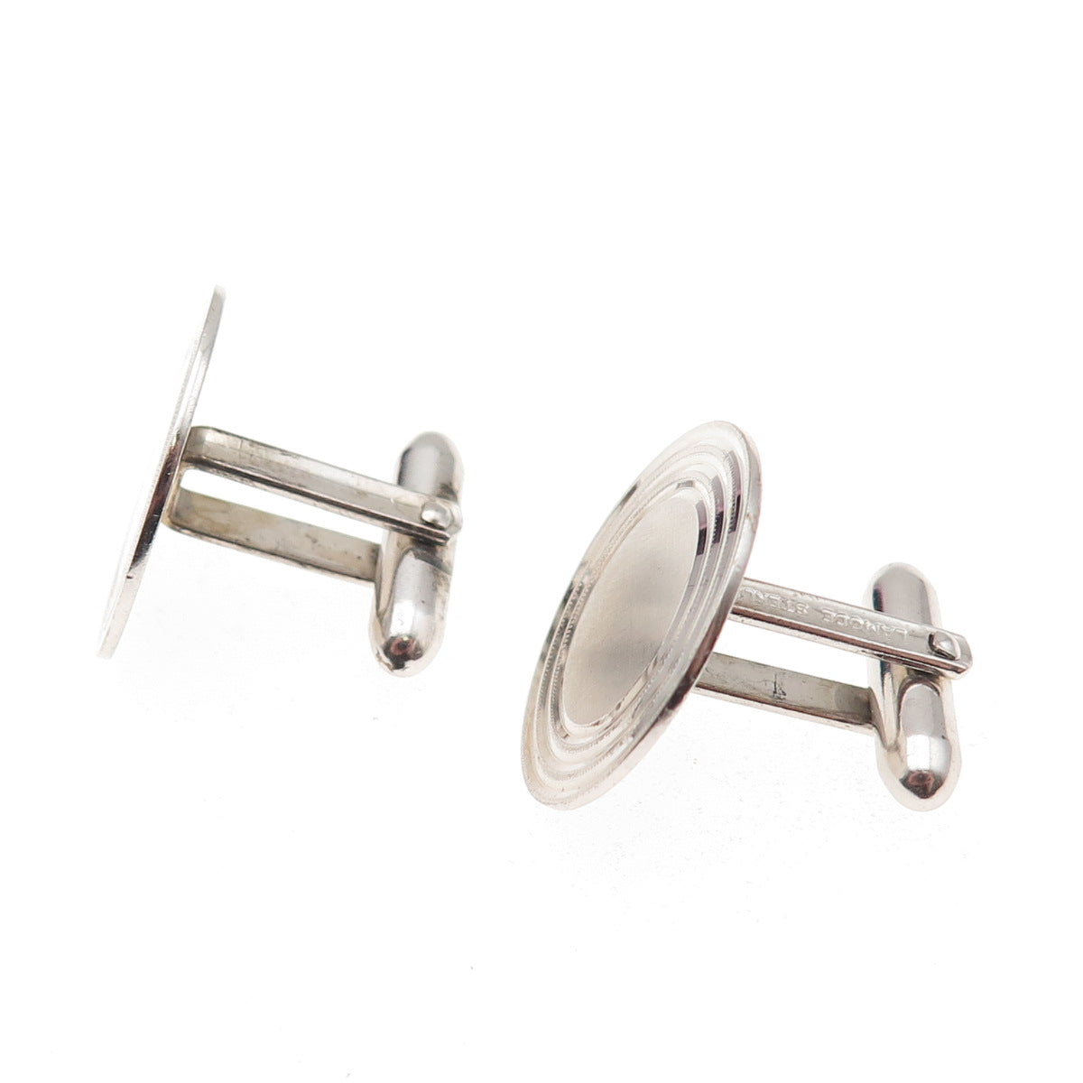 Lamode 925 Sterling Silver Vintage Round Cufflinks