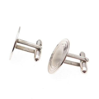 Lamode 925 Sterling Silver Vintage Round Cufflinks