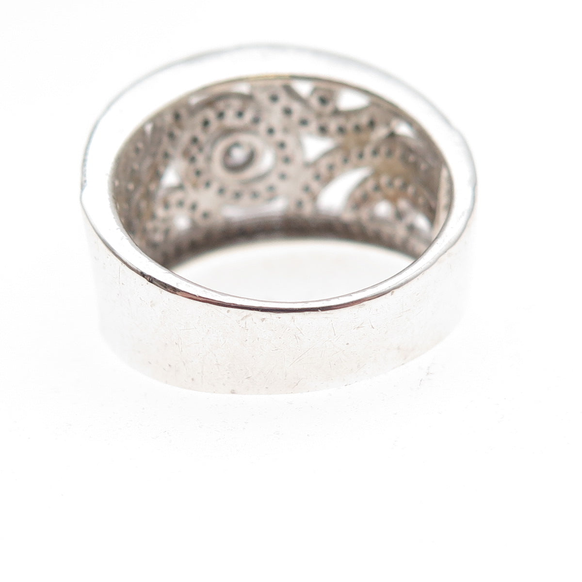 925 Sterling Silver Round-Cut C Z Sparkle Ring Size 7.25