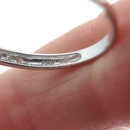 925 Sterling Silver Real Round-Cut Diamond & Oval-Cut Citrine Ring Size 7.25