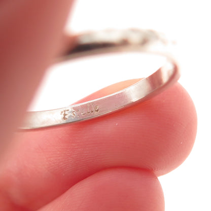Estelle 925 Sterling Silver Vintage Dotted Oxidized Band Ring Size 7