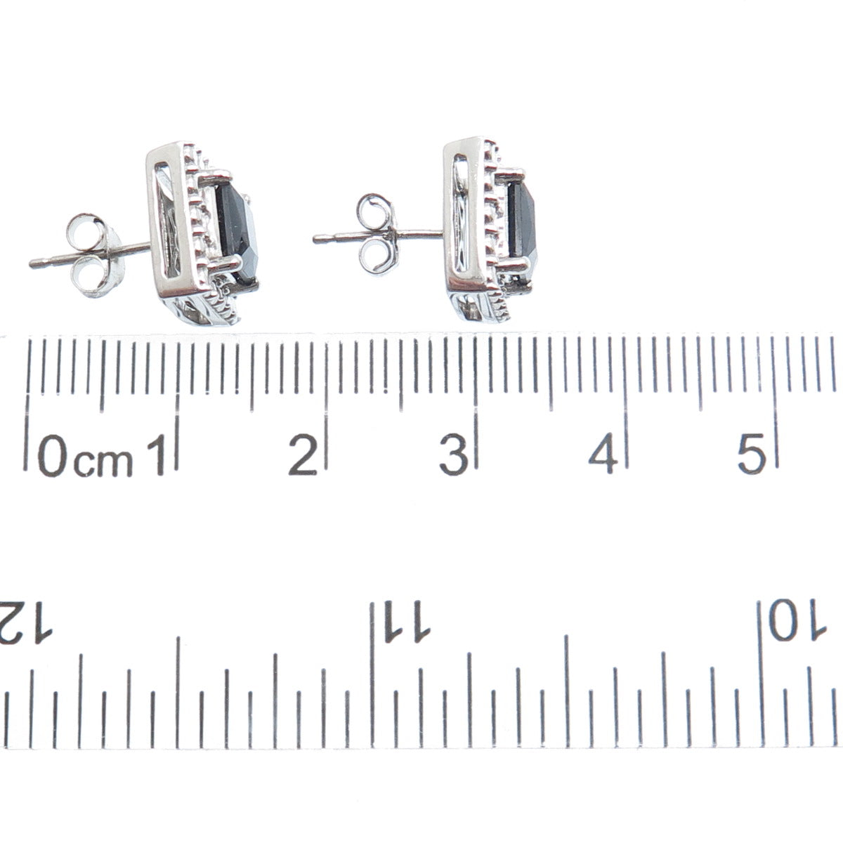 925 Sterling Silver Real Hematite Dotted Stud Earrings