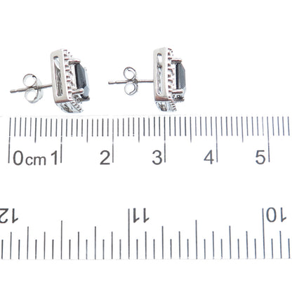 925 Sterling Silver Real Hematite Dotted Stud Earrings