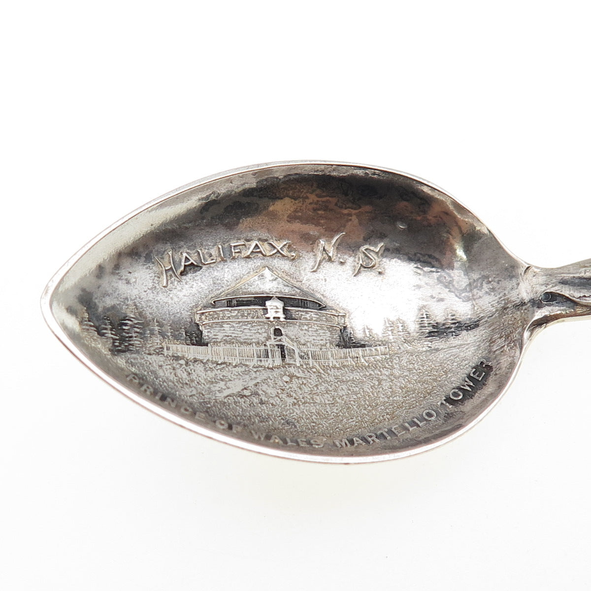 925 Sterling Silver Antique Art Deco Enamel Halifax Coat of Arms Coffee Spoon