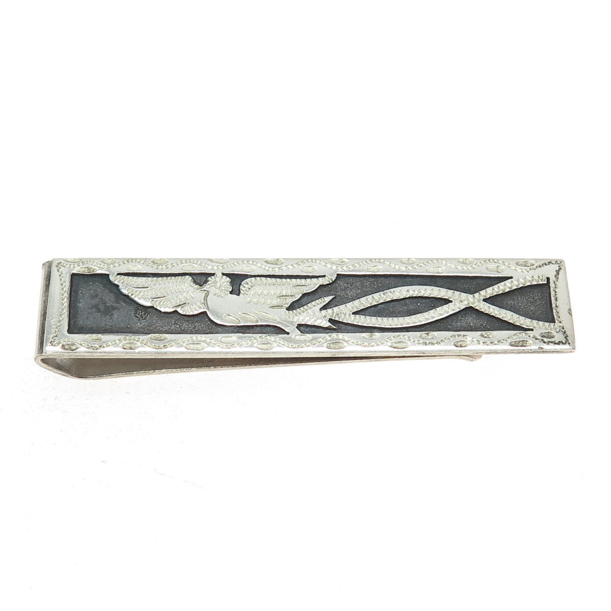 900 Silver Vintage Guatemala Phoenix Bird Tie Clip
