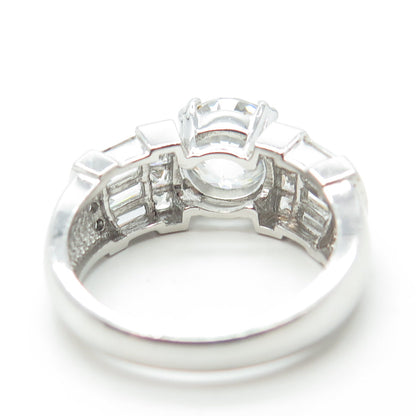 925 Sterling Silver Round-Cut C Z Engagement Ring Size 9