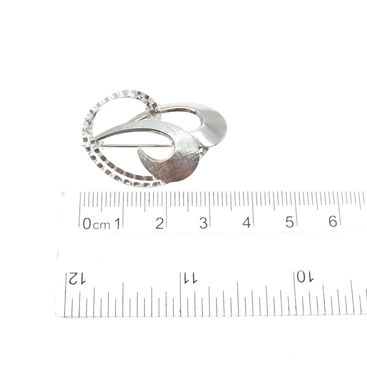 CURTIS CURTMAN 925 Sterling Silver Vintage Modernist Pin Brooch
