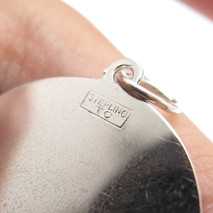 TOWN & COUNTRY Sterling Silver Vintage Engraved I Love You Vicky Charm Pendant