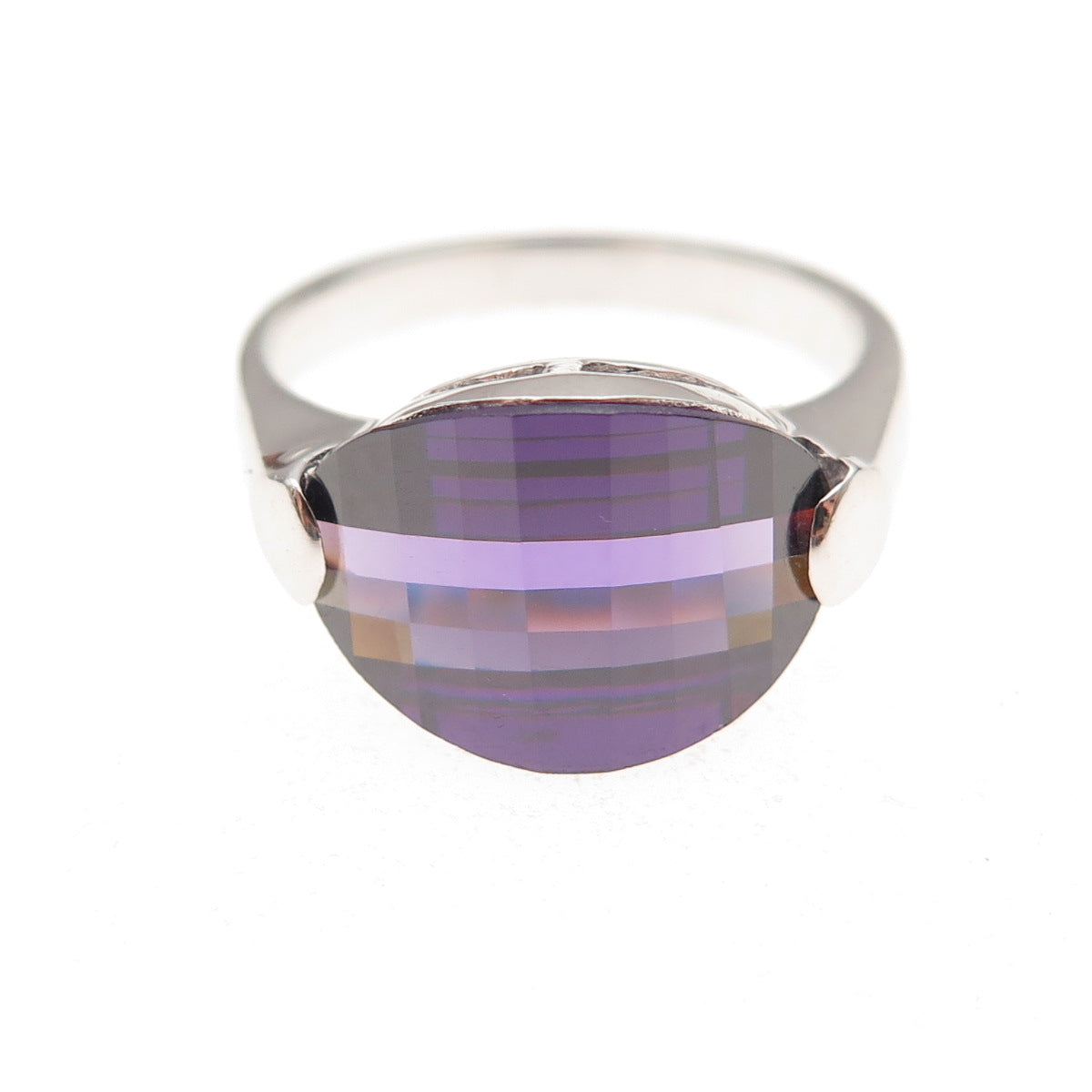 925 Sterling Silver Lavender C Z Ring Size 7
