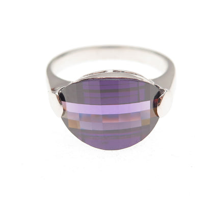 925 Sterling Silver Lavender C Z Ring Size 7