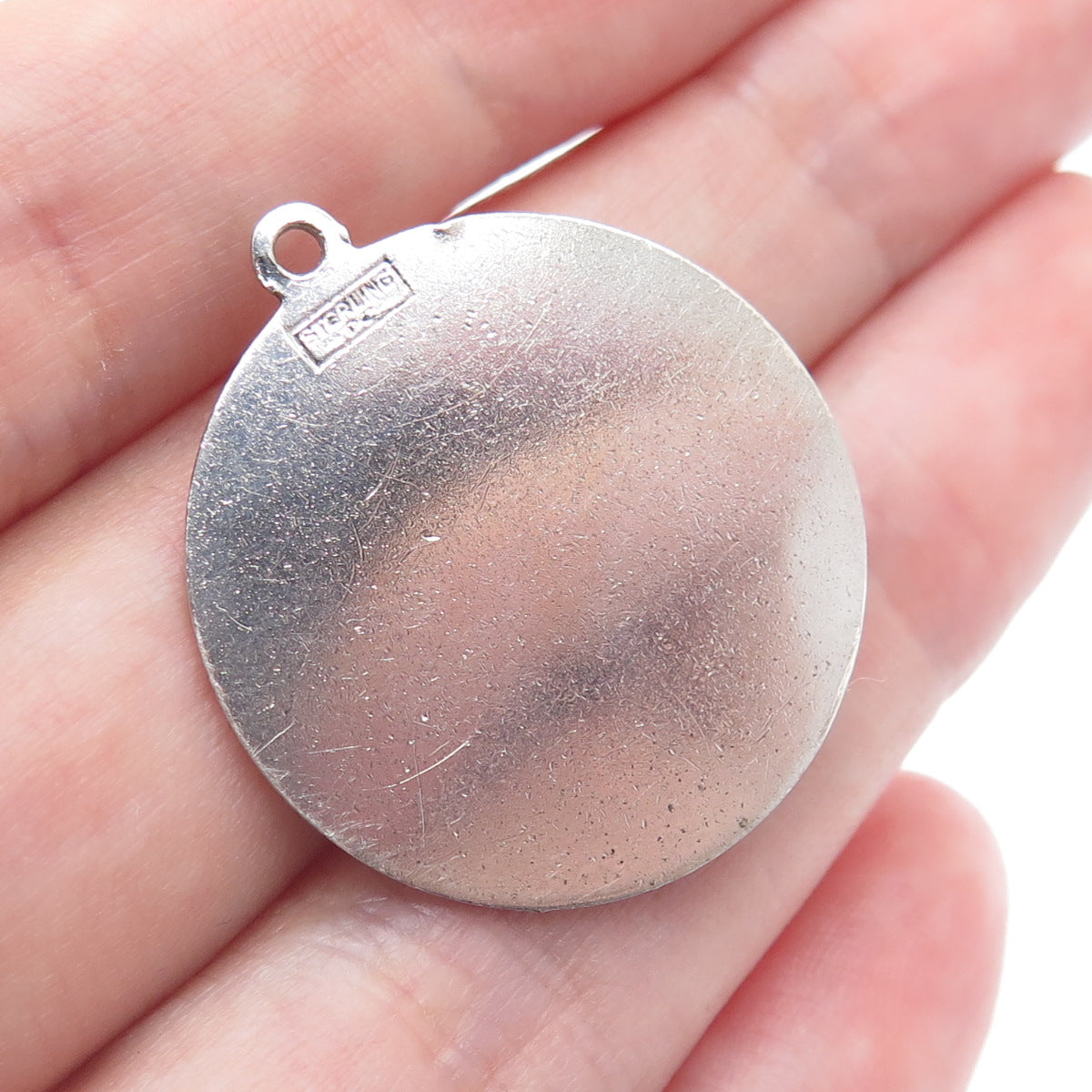 TOWN & COUNTRY 925 Sterling Vintage Real Pearl Rhinestone Happy Birthday Pendant