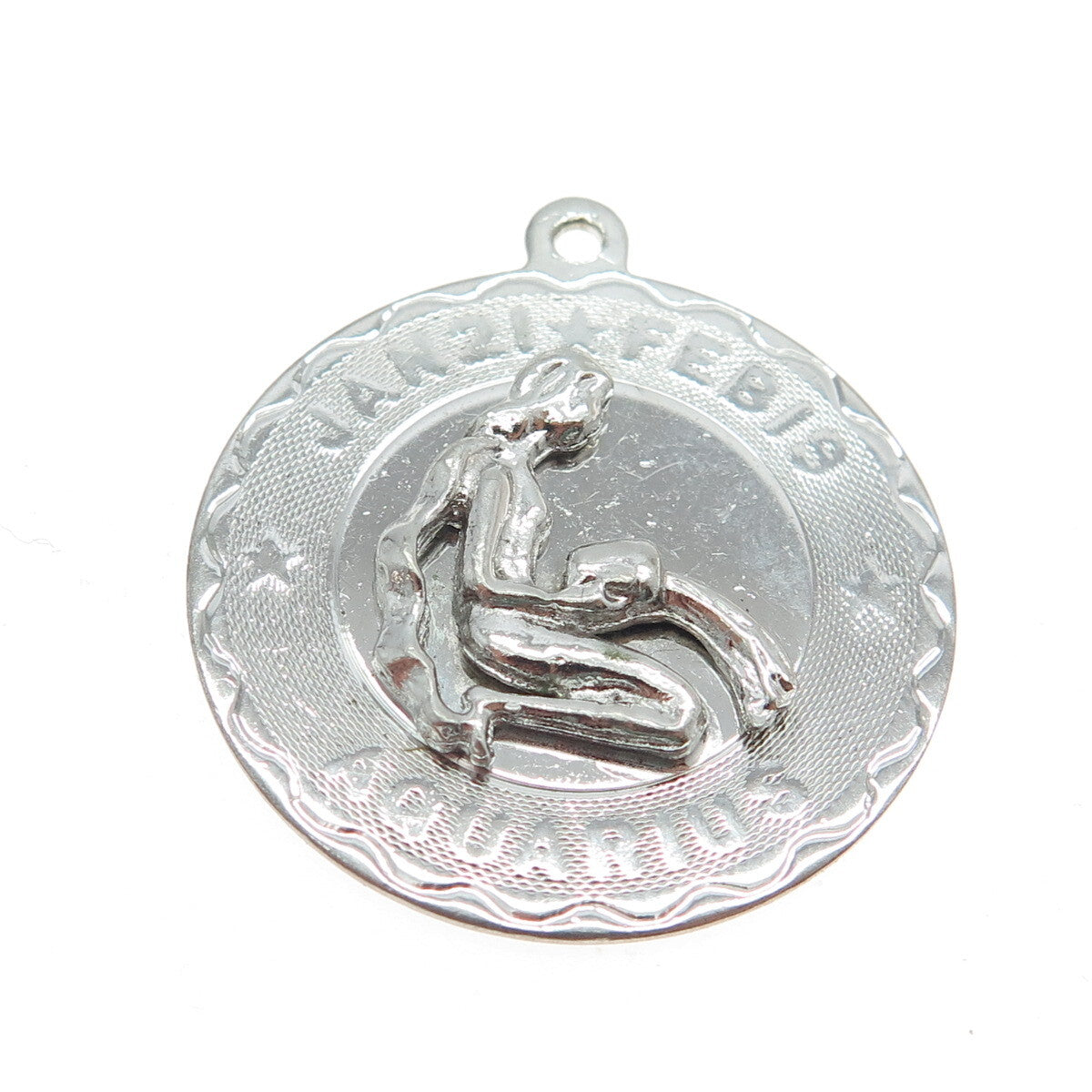 ELCO 925 Sterling Silver Vintage Aquarius Zodiac Sign Pendant