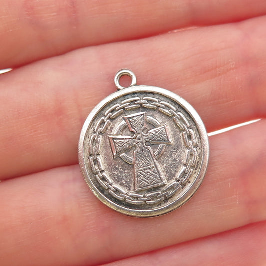 925 Sterling Silver Vintage Presbyterian Cross Medal Charm Pendant