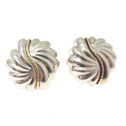 MICHAEL ANTHONY 14K Gold & 925 Sterling Silver Vintage Modenrist Earrings