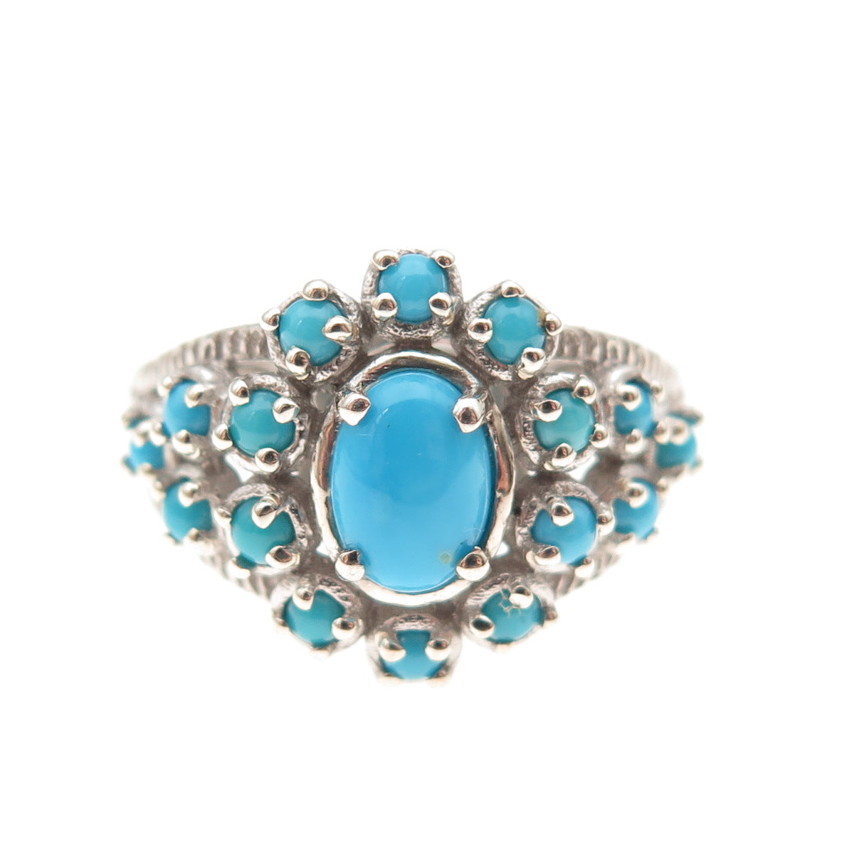 Chuck Clemency 925 Sterling Silver Real Sleeping Beauty Turquoise Ring Size 7