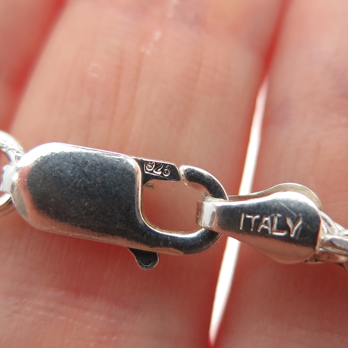 925 Sterling Silver Vintage Italy Twisted Rope Chain Necklace 18"