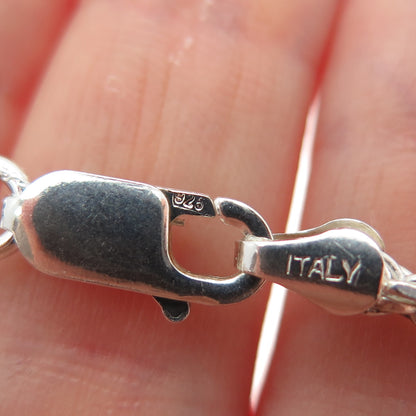 925 Sterling Silver Vintage Italy Twisted Rope Chain Necklace 18"