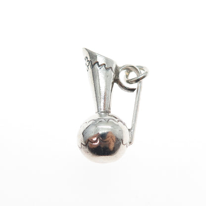 Old Pawn 925 Sterling Silver Vintage Southwestern Pitcher Mini 3D Charm Pendant