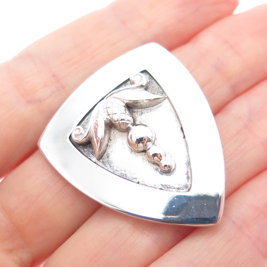 GEORG JENSEN 925 Sterling Silver Vintage USA Acorn Oxidized Pin Brooch #480