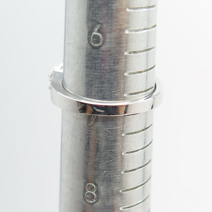 925 Sterling Silver Radiant & Tapered Baguette-Cut Shaped C Z Ring Size 7