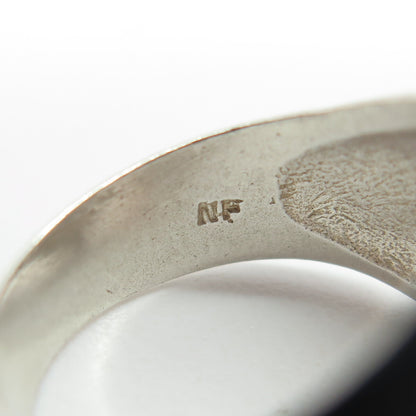 CHAPAL ZENRAY 925 Sterling Silver Vintage Modernist Heart Ring Size 6.25