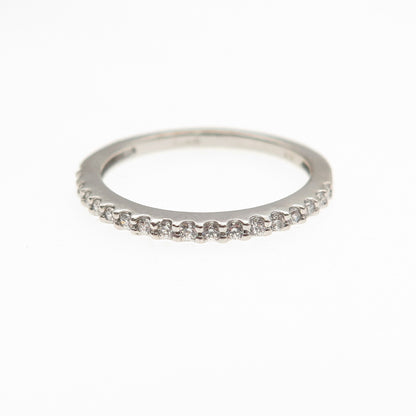 Seta 925 Sterling Silver Round-Cut C Z Half Eternity Stackable Band Ring Size 6