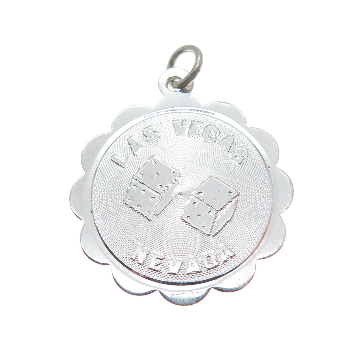 SASCO 925 Sterling Silver Vintage Las Vegas Nevada Lucky Dices Charm Pendant
